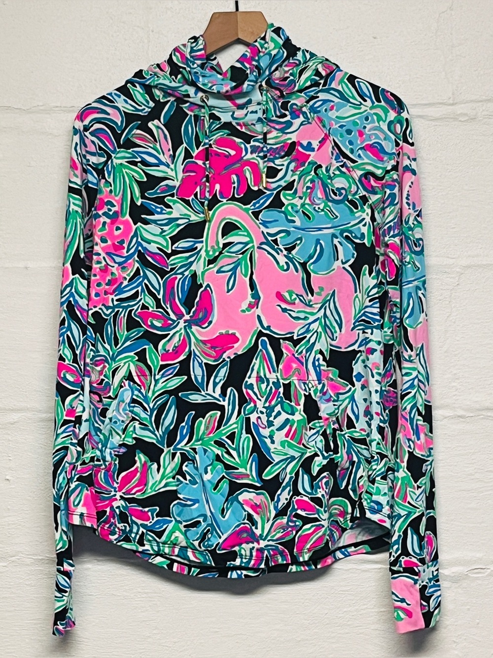 Lilly Pulitzer Womens UPF 50+ Sun Protection Hoodie Size M Beach Swim Tropical